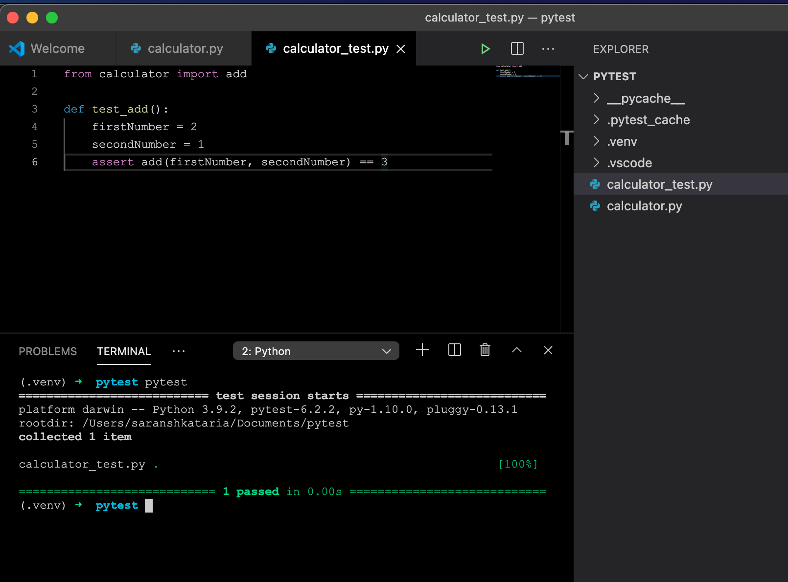 Unit test python